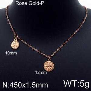 SS Rose Gold-Plating Necklace - KN115341-Z