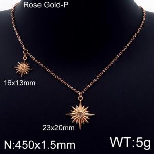 SS Rose Gold-Plating Necklace - KN115342-Z