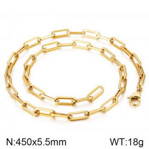 SS Gold-Plating Necklace - KN115809-Z