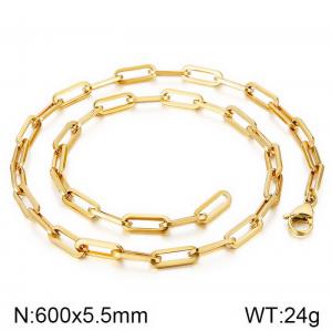 SS Gold-Plating Necklace - KN115811-Z