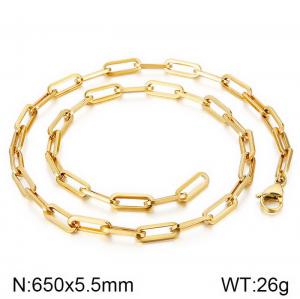 SS Gold-Plating Necklace - KN115812-Z