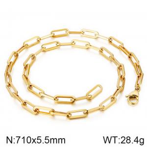 SS Gold-Plating Necklace - KN115813-Z