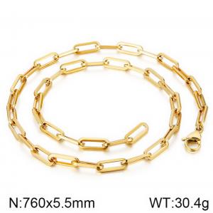 SS Gold-Plating Necklace - KN115814-Z