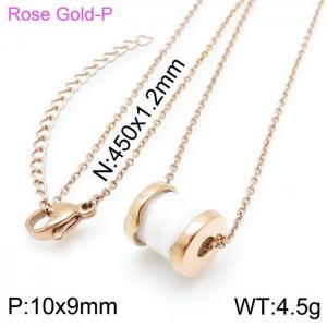 SS Rose Gold-Plating Necklace - KN115903-KFC