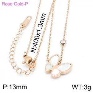 SS Rose Gold-Plating Necklace - KN116839-HM