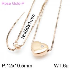 SS Rose Gold-Plating Necklace - KN117071-K