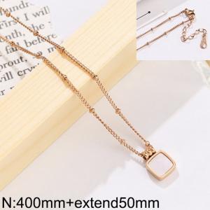 SS Rose Gold-Plating Necklace - KN117085-WGFX