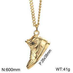 SS Gold-Plating Necklace - KN117133-WGLD