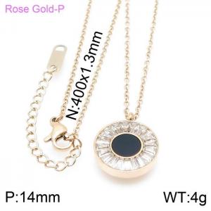 Stainless Steel Stone Necklace - KN117170-YH
