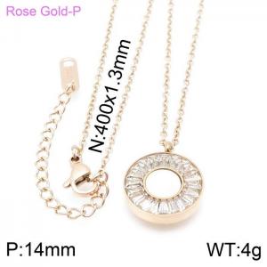 Stainless Steel Stone Necklace - KN117171-YH