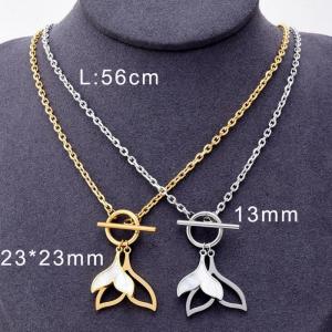 SS Gold-Plating Necklace - KN117296-WGJL