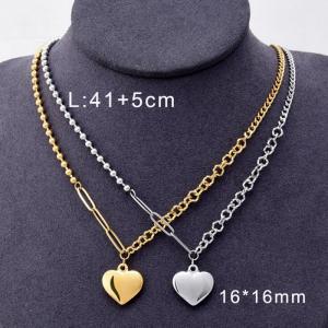 SS Gold-Plating Necklace - KN117300-WGJL
