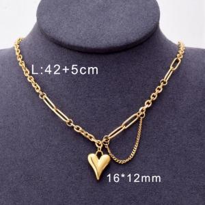 SS Gold-Plating Necklace - KN117304-WGJL