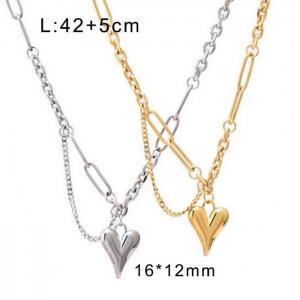 SS Gold-Plating Necklace - KN117305-WGJL