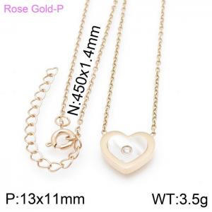 Stainless Steel Stone Necklace - KN117336-K