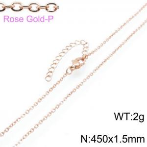 SS Rose Gold-Plating Necklace - KN117495-Z