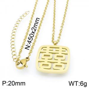 SS Gold-Plating Necklace - KN117497-Z