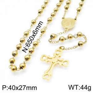 Stainless Steel Rosary Necklace - KN117702-Z