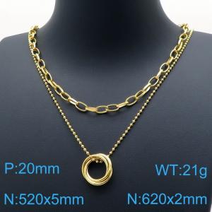 SS Gold-Plating Necklace - KN117738-K