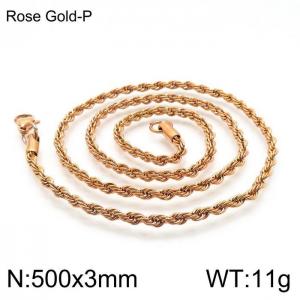 SS Rose Gold-Plating Necklace - KN117801-Z