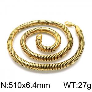 SS Gold-Plating Necklace - KN117802-Z