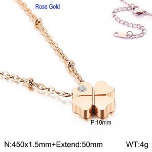 SS Rose Gold-Plating Necklace - KN118231-KFC