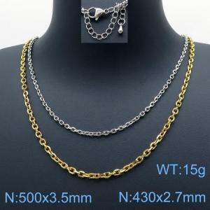 SS Gold-Plating Necklace - KN118273-Z