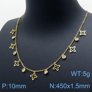 SS Gold-Plating Necklace - KN118334-BI