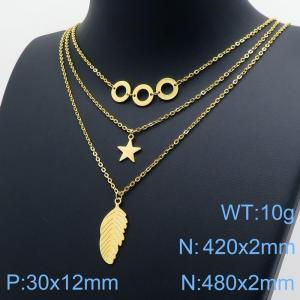 SS Gold-Plating Necklace - KN118343-BI