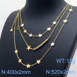 SS Gold-Plating Necklace - KN118344-BI