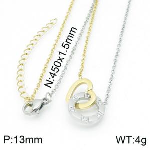 SS Gold-Plating Necklace - KN118551-K
