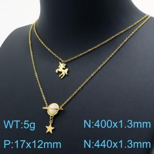 SS Gold-Plating Necklace - KN118715-KLX