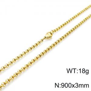 SS Gold-Plating Necklace - KN118858-ZC