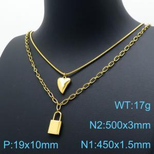 SS Gold-Plating Necklace - KN118886-Z