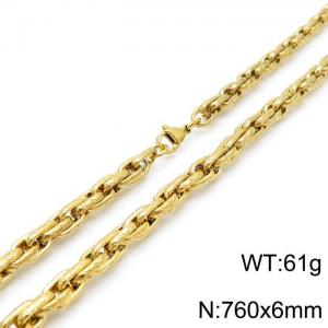 SS Gold-Plating Necklace - KN118936-Z