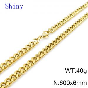 SS Gold-Plating Necklace - KN119027-Z