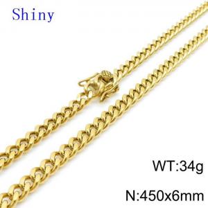 SS Gold-Plating Necklace - KN119059-Z