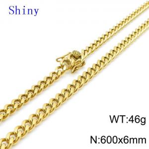 SS Gold-Plating Necklace - KN119062-Z