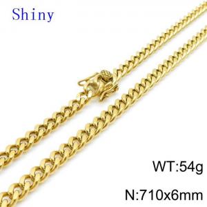 SS Gold-Plating Necklace - KN119064-Z