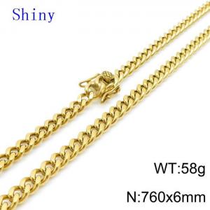 SS Gold-Plating Necklace - KN119065-Z