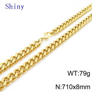 SS Gold-Plating Necklace - KN119078-Z