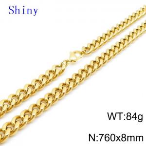 SS Gold-Plating Necklace - KN119079-Z