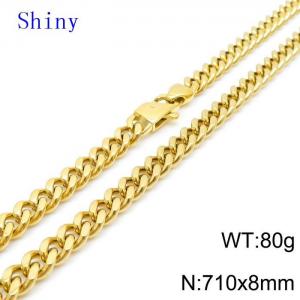 SS Gold-Plating Necklace - KN119092-Z