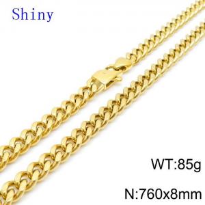 SS Gold-Plating Necklace - KN119093-Z