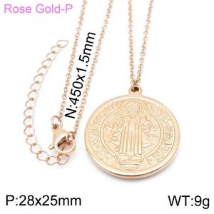 SS Rose Gold-Plating Necklace - KN119324-Z