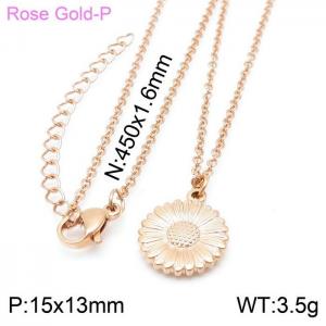 SS Rose Gold-Plating Necklace - KN119327-Z