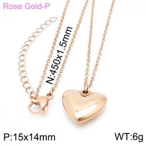 SS Rose Gold-Plating Necklace - KN119328-Z
