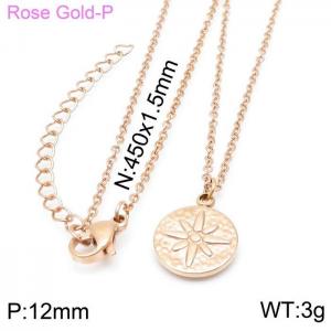 SS Rose Gold-Plating Necklace - KN119329-Z