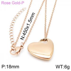 SS Rose Gold-Plating Necklace - KN119330-Z