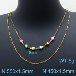 SS Gold-Plating Necklace - KN119393-Z